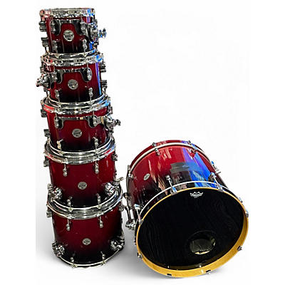 Used PDP by DW 6 Piece Concept Series Red Sparkle Fade Drum Kit