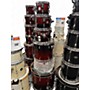 Used PDP by DW 6 Piece Concept Series Red and black Drum Kit Red and black