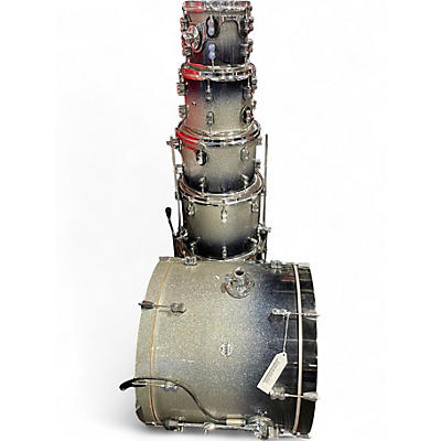 Used PDP by DW 6 Piece Concept Series SILVER TO BLACK FADE Drum Kit