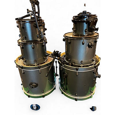 Used PDP by DW 6 Piece DOUBLE DRIVE SIX PIECE SHELL PACK Metallic Gray Drum Kit