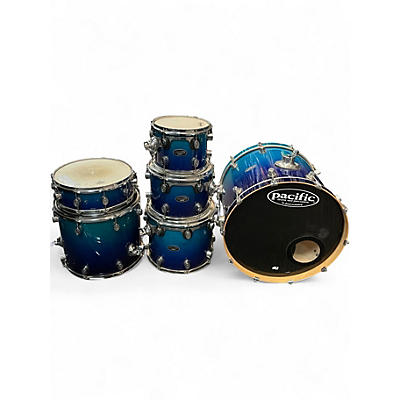 Used PDP by DW 6 Piece LX SERIES SHELL PACK ROYAL BLUE FADE Drum Kit
