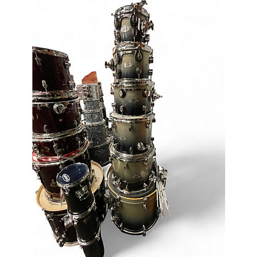 Used PDP by DW 6 Piece X7 Black to Silver Drum Kit Black to Silver