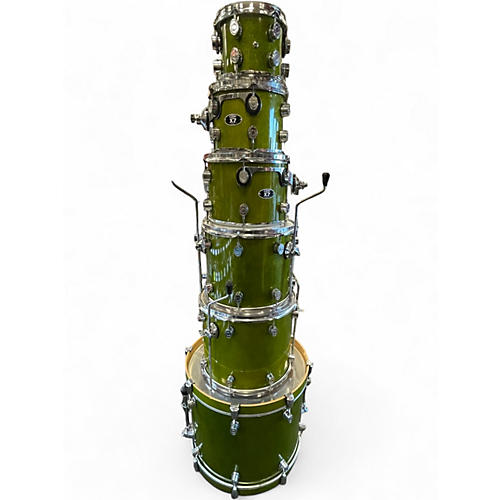 Used PDP by DW 6 Piece X7 GREEN METALLIC Drum Kit GREEN METALLIC