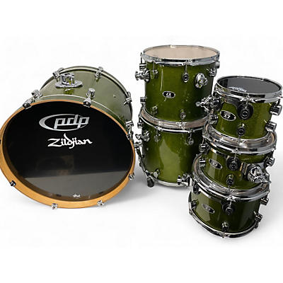 Used PDP by DW 6 Piece X7 Metallic Green Drum Kit