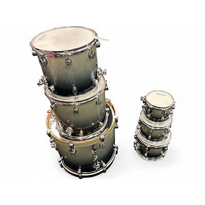 Used PDP by DW 6 Piece X7 SILVER TO BLACK FADE Drum Kit