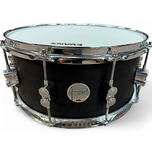 Used PDP by DW 6.5X14 Concept Maple Snare Black Drum Black 15