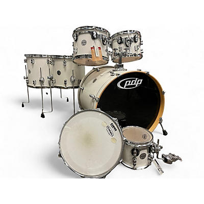 Used PDP by DW 7 Piece Concept Maple 7-Piece Shell Pack Pearl White Drum Kit
