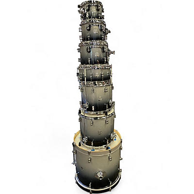 Used PDP by DW 7 Piece Concept Series BLACK AND SILVER SPARKLE Drum Kit