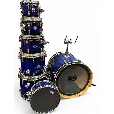 Used PDP by DW 7 Piece Concept Series Blue Burst Drum Kit