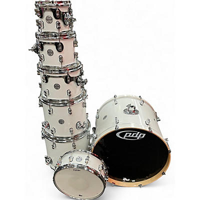 Used PDP by DW 7 Piece Concept Series Pearl White Drum Kit