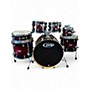Used PDP by DW 7 Piece X7 BLACK TO RED SPARKLE Drum Kit BLACK TO RED SPARKLE