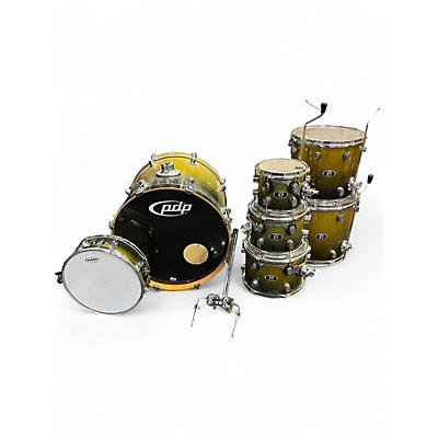 Used PDP by DW 7 Piece X7 Black and Yellow Drum Kit