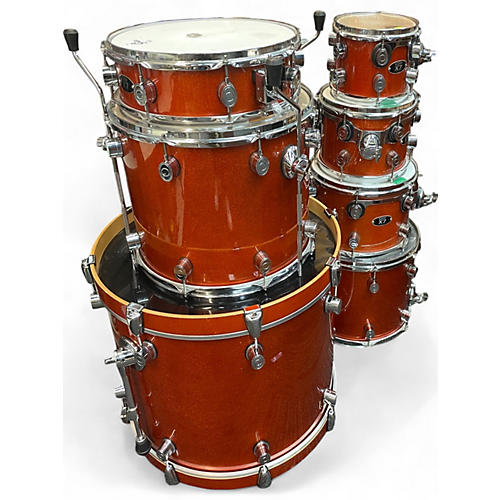 Used PDP by DW 7 Piece X7 Series Orange Sparkle Drum Kit Orange Sparkle