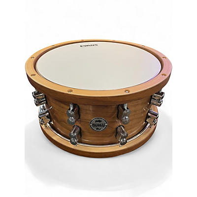 Used PDP by DW 7.5X14 limited edition dark stain walnut hoops Natural Drum
