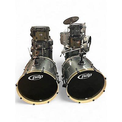 Used PDP by DW 8 Piece 8 PIECE DOUBLE DRIVE Royal Olive Drum Kit