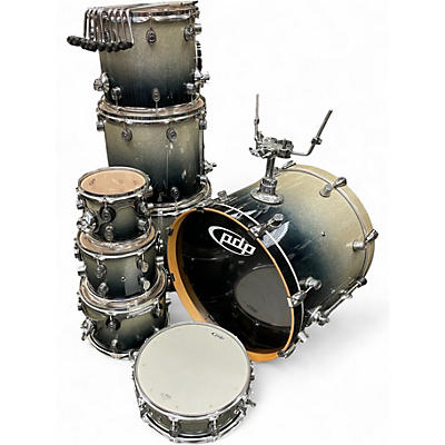 Used PDP by DW 8 Piece X7 Series 8 Piece Drum Set Silver Sparkle Fade Drum Kit