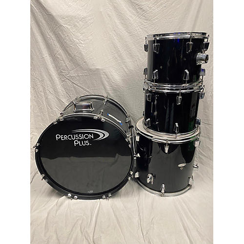 Used PERCUSSION PLUS 4 piece 4 PIECE SHELL KIT Black Drum Kit Black