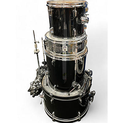 Percussion Plus Used PERCUSSION PLUS 4 piece DRUM SET Black Drum Kit