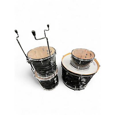 Used PRECISION DRUM CO 4 Piece CUSTOM PRO Black Pearl Drum Kit
