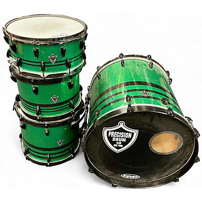 Used PRECISION DRUM CO 4 Piece PRECISION DRUM CO Green Drum Kit