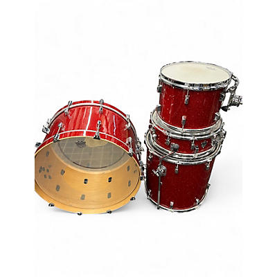 Used PRECISION DRUM CO 4 Piece PRECISION DRUM CO RED SPARKLE Drum Kit