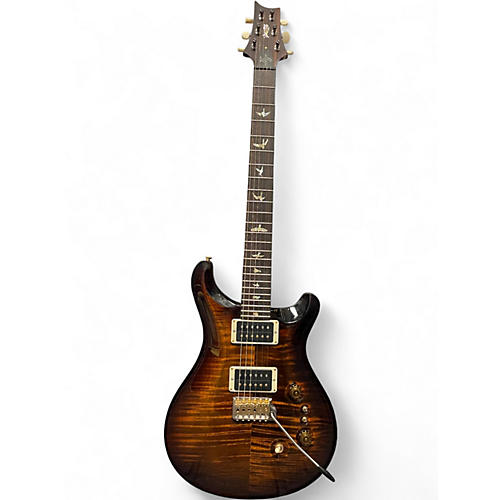 Used PRS Custom 24 10 Top 35th Anniversary Black Gold Solid Body Electric Guitar Black Gold
