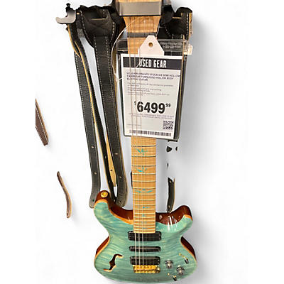 Used PRS Private Stock 513 Semi Hollow Caribbean Turquoise Hollow Body Electric Guitar