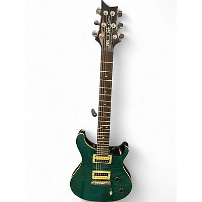 Used PRS SE CUSTOM TEAL FLAME Solid Body Electric Guitar