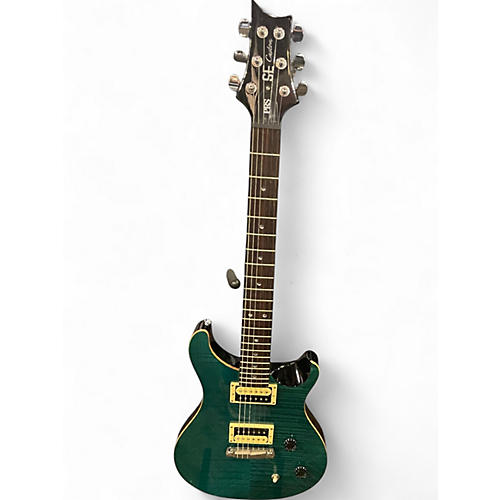 Used PRS SE CUSTOM TEAL FLAME Solid Body Electric Guitar TEAL FLAME