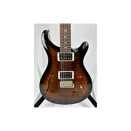 PRS Used PRS SE Custom 22 Semi-Hollowbody Black Gold Sunburst Hollow Body Electric Guitar Black Gold Sunburst