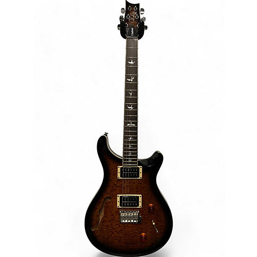 PRS Used PRS SE Custom 22 Semi-Hollowbody Black and Gold Hollow Body Electric Guitar Black and Gold