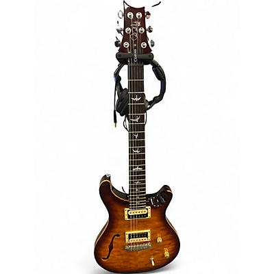 Used PRS SE Custom 22 Semi-Hollowbody Trans Amber Hollow Body Electric Guitar