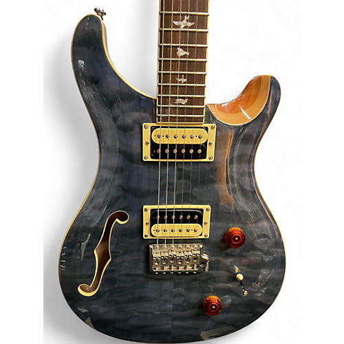 Used PRS SE Custom 22 Semi-Hollowbody Trans Blue Hollow Body Electric Guitar Trans Blue