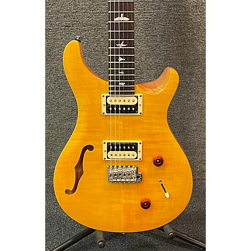 PRS Used PRS SE Custom 22 Semi-Hollowbody Yellow Flame Hollow Body Electric Guitar yellow flame