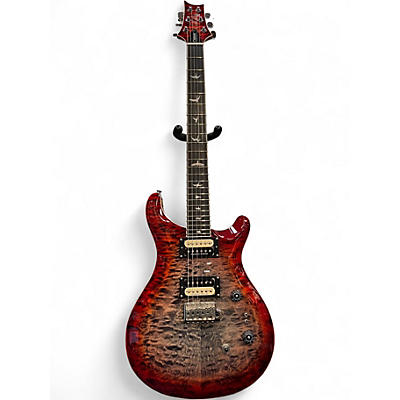 Used PRS SE Custom 24 08 Quilt Charcoal Cherry Burst Solid Body Electric Guitar