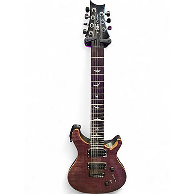 Used PRS SE Custom 24 7 STRING Trans Purple Solid Body Electric Guitar