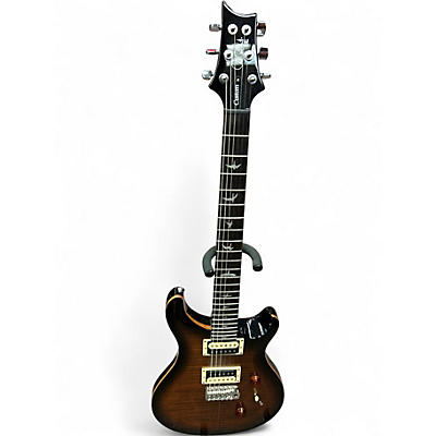 Used PRS SE Custom 24 Black Gold Sunburst Solid Body Electric Guitar