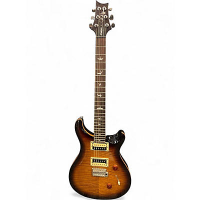 Used PRS SE Custom 24 Black Gold Sunburst Solid Body Electric Guitar