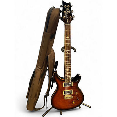 Used PRS SE Custom 24 Black and Gold Solid Body Electric Guitar