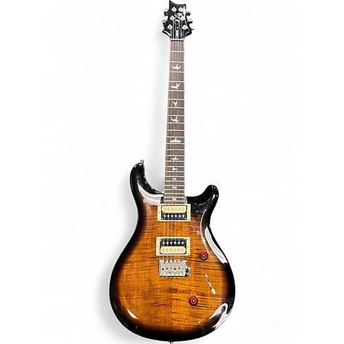 Used PRS SE Custom 24 Black and Gold Sunburst  Solid Body Electric Guitar Black and Gold Sunburst