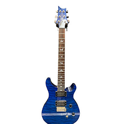 PRS Used PRS SE Custom 24 Blue Ghost Flames Solid Body Electric Guitar