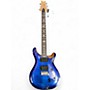 Used PRS SE Custom 24 Blue Ghost Flames Solid Body Electric Guitar Blue Ghost Flames