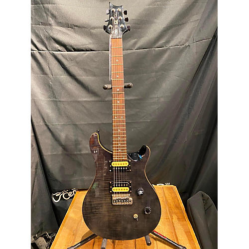 PRS Used PRS SE Custom 24 Dark Grey Flame Solid Body Electric Guitar Dark Grey Flame