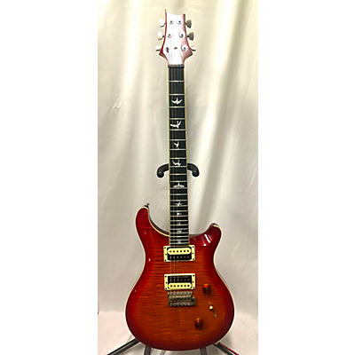 Used PRS SE Custom 24 Flame Sunburst Solid Body Electric Guitar