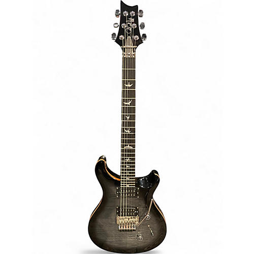 Used PRS SE Custom 24 Floyd Trans Black Solid Body Electric Guitar Trans Black