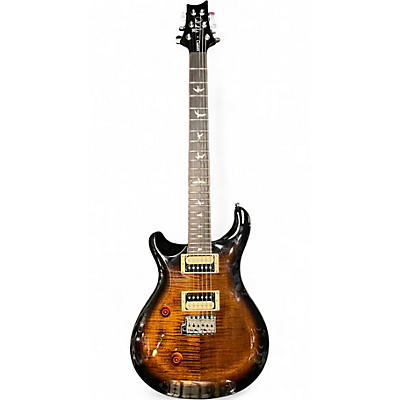 Used PRS SE Custom 24 Left Handed Black Gold Sunburst Solid Body Electric Guitar