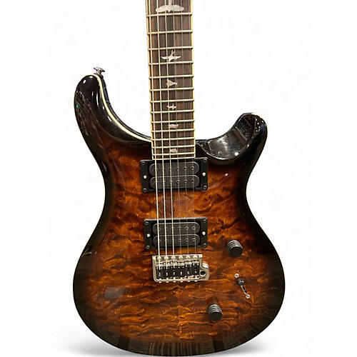 Used PRS SE Custom 24 Quilt Black Gold Burst Solid Body Electric Guitar Quilt Black Gold Burst
