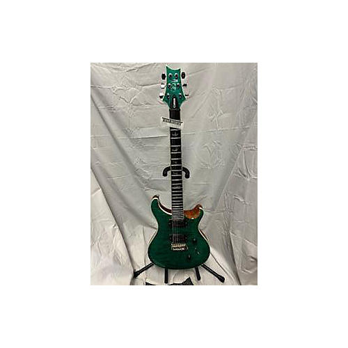 PRS Used PRS SE Custom 24 Quilted Carved Top With Ebony Fingerboard Turquoise Solid Body Electric Guitar Turquoise