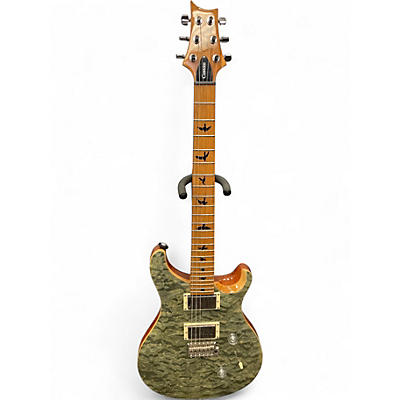 Used PRS SE Custom 24 Quilted Top With Roasted Maple Neck Trampas Green Solid Body Electric Guitar