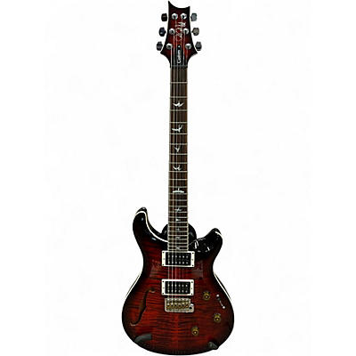 Used PRS SE Custom 24 Semi-Hollow Piezo Guitar Orange Tiger Burst  Solid Body Electric Guitar